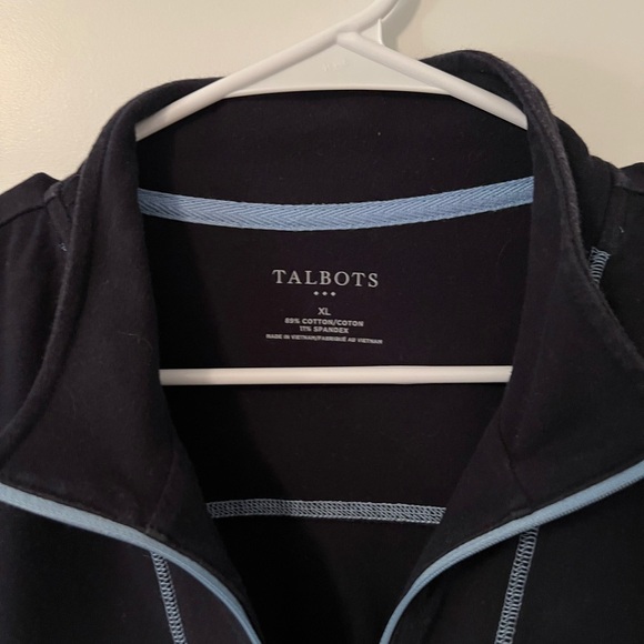 Talbots navy quarter zip sweatshirt Size XL - Picture 2 of 3